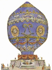 De eerste vluchten met bemande ballons vonden plaats in 1783 in Parijs.