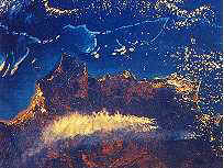 Een satellietbeeld van een brand in Noord-Australi.